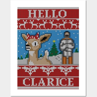 Hello Clarice - Christmas Ugly Sweater - Rudolf / Silence of the Lambs Mashup Posters and Art